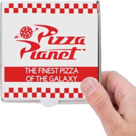 Mini Fun Pizza Planet White Pizza Boxes with Red Checkered Design, Pizza Planet - Picture 1 of 3